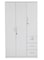 3 Door Wardrobe for Bedroom with 3 Drawers and 3 Shelves   Cupboard for Home   Bedroom Wardrobes   Engineered Wood Cupboard White, Space Saver LXWXH in 120X50X190 cm)