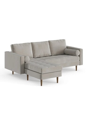 Luxurious Geo Velvet Sectional – L-Shaped