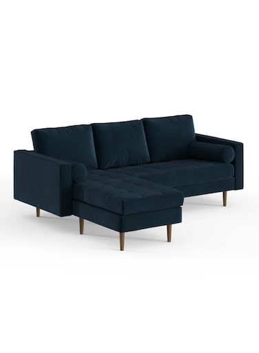 Luxurious Geo Velvet Sectional – L-Shaped