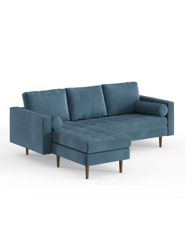 Luxurious Geo Velvet Sectional – L-Shaped