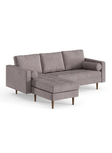 Sulsha Furniture Luxurious Geo Velvet Sectional &ndash; L-Shaped Sofa