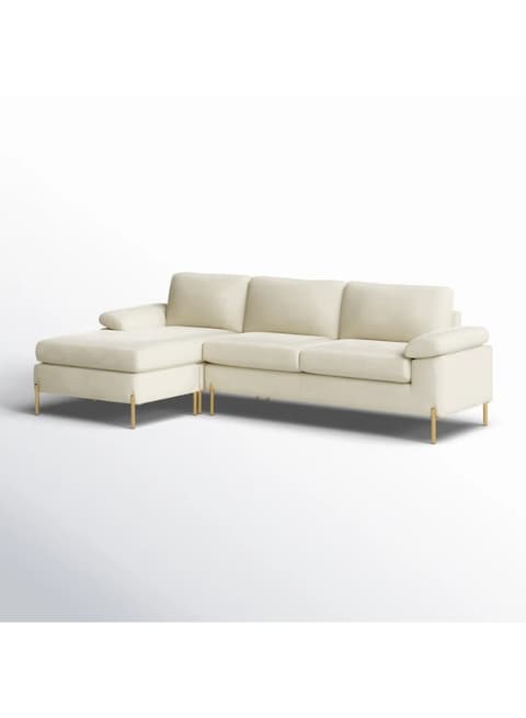 Luxurious Geo Velvet Sectional – L-Shaped