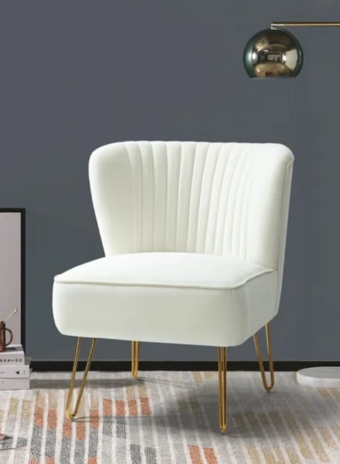 Modern Accent Velvet Chairs Comfy Upholstered Arm Chair Single Sofa With Golden Metal Frame Legs For Living Room Visitor Room