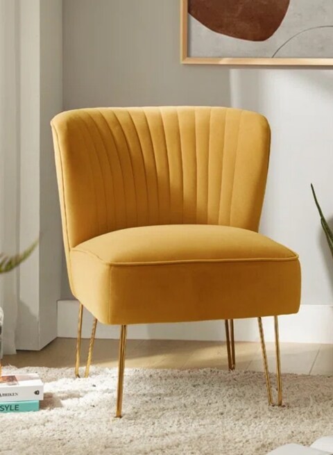 Modern Accent Velvet Chairs Comfy Upholstered Arm Chair Single Sofa With Golden Metal Frame Legs For Living Room Visitor Room
