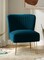 Modern Accent Velvet Chairs Comfy Upholstered Arm Chair Single Sofa With Golden Metal Frame Legs For Living Room Visitor Room