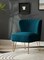Modern Accent Velvet Chairs Comfy Upholstered Arm Chair Single Sofa With Golden Metal Frame Legs For Living Room Visitor Room