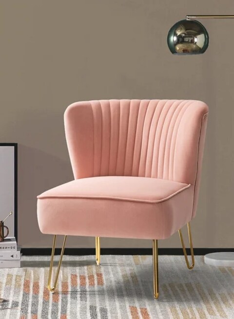 Modern Accent Velvet Chairs Comfy Upholstered Arm Chair Single Sofa With Golden Metal Frame Legs For Living Room Visitor Room