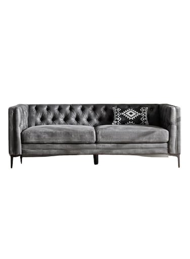 Upholstered Button-tufted Sofa with Metal Legs
