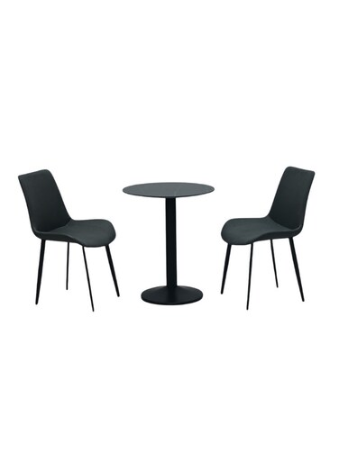 Sulsha Stork 3-Piece Square Dining Set   Sturdy Kitchen Dining Table With 2 Dining Chairs   1+2 Seater Modern Design Furniture For Home, Dining Room - 60x60x75 White/Mable