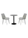 Sulsha Stork 3-Piece Square Dining Set   Sturdy Kitchen Dining Table With 2 Dining Chairs   1+2 Seater Modern Design Furniture For Home, Dining Room - 60x60x75 White/Mable