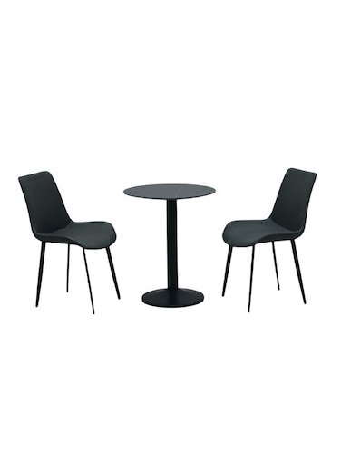 Sulsha Stork 3-Piece Square Dining Set   Sturdy Kitchen Dining Table With 2 Dining Chairs   1+2 Seater Modern Design Furniture For Home, Dining Room - 60x60x75 White/Mable