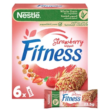 Nestle Fitness Strawberry Breakfast Cereal Bar, 23.5g Pack of 6