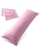 Linen Klub Long Body 1Pc Stripe Pillowcase - 100% Microfiber with envelope closure, Soft and Durable Quality, Size : 45 x 125cm , Pink