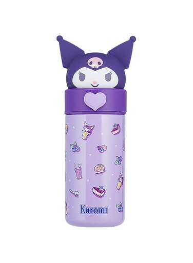 YHRY 360ML/12.2oz Kawaii Water Bottle, Kuromi Thermos Water Bottle, Cute Insulated Water Bottle, Stainless Steel Water Cup, for Hiking, Camping, Traveling, Office, School, Car, Girls