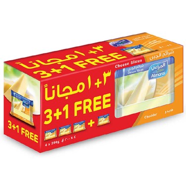 Almarai Cheddar Cheese Slices 200g Pack of 4