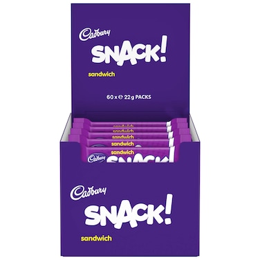 Cadbury Snack Sandwich Milk Chocolate Biscuit , 22g Pack of 60