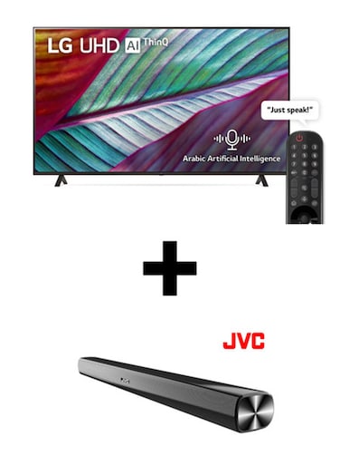 LG 55UR78006LL UHD 55-Inch 4K Smart TV UR78 Magic remote HDR WebOS 2023 + JVC TH-N322B 2.0CH Soundbar Bluetooth USB FM Radio