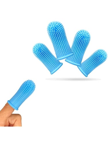 Bolivia's Dog Toothbrush, 4 Pack 360&ordm; Full Surround Dog Finger Toothbrush Set, Pet Toothbrush Kit, Cat Finger Toothbrush, Dental Brush for Small, Medium &amp; Large Pets