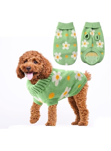 Azonee Small Dog Jumper,Dog Sweater Winter Puppy Clothes Cute Turtleneck Knitted Vest for Winter Dog Sweater Vest Knit Dog Sweater for Cold Weather Winter Outfit for Small Dogs and Cats (L)
