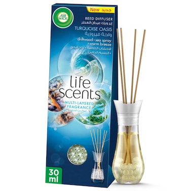 Air Wick Life Scents Reed Diffuser, Turquoise Oasis Scent, 30ml
