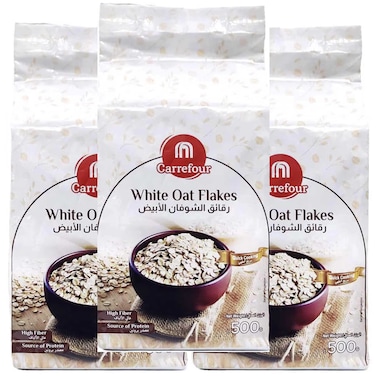 Carrefour White Oat Flakes 500g Pack of 3