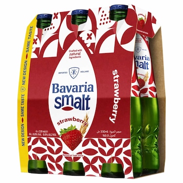 بافاريا مشروب شعير بنكهة الفراولة قارورة، 330 ملل حزمة من 6