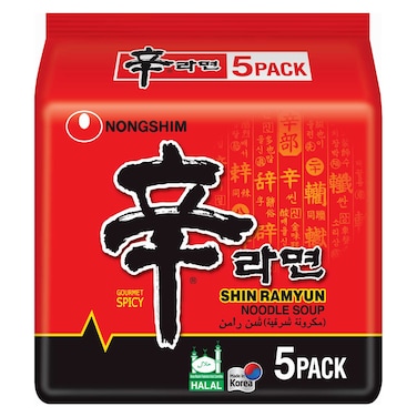 نونغشيم شين رامين حساء نودلز 120 غرام حزمة من 5
