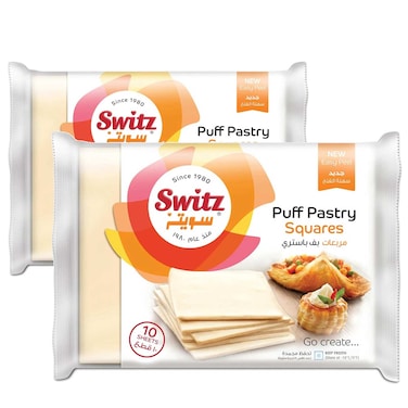 سويتز مربعات عجينة مورقة 400 غرام حزمة من قطعتين
