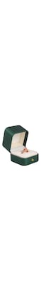 Oasisgalore Engagement Ring Box Green, Square Leather Velvet Rings Storage Box Small Gift Box