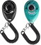 Khazna Pet Trainer, 2 Pack Dog Training Clicker with Wrist Strap, Pet Training Clicker with Big Button Effective Behavioral Training Tool for Cats Birds Puppy Recall (Blue and Black)