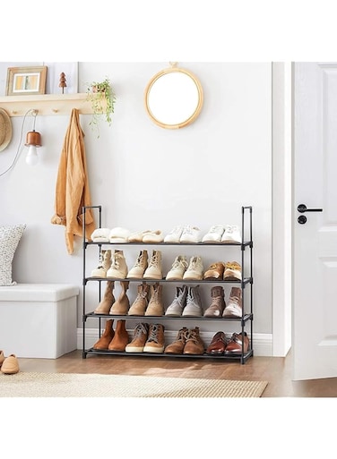 Coclux Shoe Rack 4 Tier Metal Sturdy Shoe Rack Shoe Rack for Closet Entrance Hallway, Bedroom(4Tier)