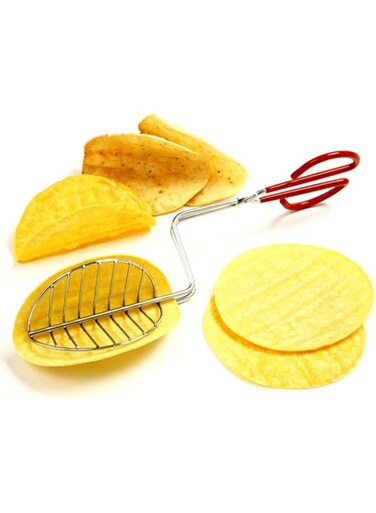 Bluejw Taco Maker Press Fried Taco Shells Mold Crisp Deep Fryer L Shape Stainless Steel Taco Shell Making Tools Kitchen Gadgets