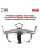 Stainless Steel Kadhai with Glass Lid, 3.7 Litre, 26 cm   Extra Thick Heavy Base   Riveted Handles   Induction &amp; Gas Base
