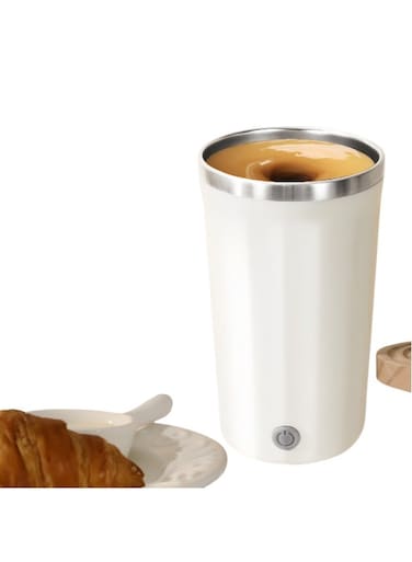 automatic stirring cup charging wireless lazy water cup portable electric rotating shaking 400ml milk coffee cup white cup stylish and beautiful can be used in the office or home convenient for brewing coffee