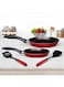 Rossetti Rosso 4 Piece Made in Italy Quality 22+28cm Non-Stick Frying Pan Set + 2 Nylon Turners Dishwasher Safe PFOA-free Metallic Red Cookware Set Frypan