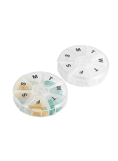 7 Day Round Pill Reminder Medicine Organizer BPA Free