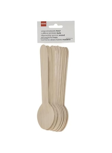 Hema Disposable Wooden Spoons 10 Pieces Set