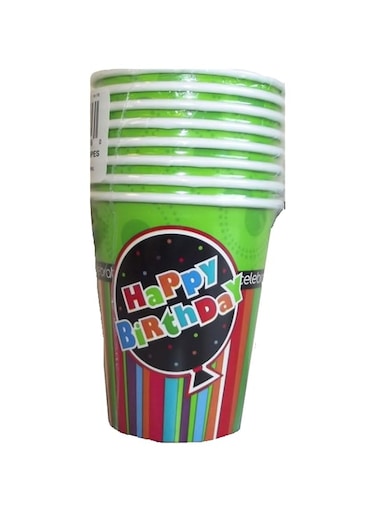 unique party Birthday Stripes 9oz. Paper Cups [8]