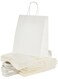 Packing Kraft Paper Party Bag with Twisted Handle 50-Pieces, 24 cm x 28 cm x 12 cm Size, White