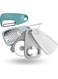 Kitchen Gadgets Set 5 Pieces, Space Saving Cooking Tools Cheese Grater, Bottle Opener, Fruit/Vegetable Peeler, Pizza Cutter, Garlic/Ginger Grinder, Stainless Steel Accessories Dishwasher Safe(Blue)&hellip;