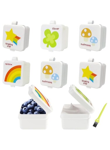 Elykorrne 8 Pack Salad Dressing Container To Go, Small Condiment Containers with Lids, Reusable Sauce Containers, Plastic Condiment Cup, Leak-proof for Lunch Bento Box Kids, White