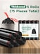 Home 5 Rolls &Atilde;&mdash; 15 Pcs Drawstring Trash Bags Black 75 Pieces Thick Garbage Bags Leak Proof Large Capacity Recycled Plastic Kitchen Office Home Waste Bags