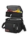 Zternal Black Insulated Lunch Bag for Women/Men - Reusable Lunch Box for Office Work School Picnic Beach - Leakproof Freezable Cooler Bag with Adjustable Shoulder Strap for Kids/Adult