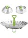 M&amp;J Steamer Basket Stainless Steel Vegetable Steamer Basket Folding Steamer Insert for Veggie Fish Seafood Cooking, Expandable to Fit Various Size Pot (7.1" to 11")