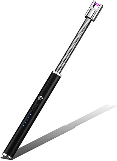 Electric Arc Lighter, Plasma Lighter Flameless Windproof USB Rechargeable for BBQ Gas Stove Candle Fireworks Black A, ARCL001