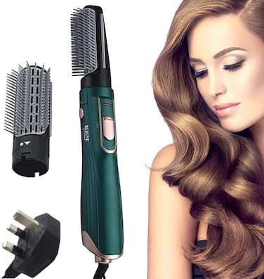 REBUNE RE-2025-2Green 1200W فرشاة تصفيف الشعر بالهواء الساخن الكهربائية سريعة التسخين (3 ثوانٍ) مصفف شعر مع فرشاتين