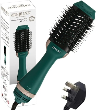 REBUNE RE-2513 1200W Hair Styler Hot Air Styler One-Step Volumizer Hair Dryer Brush Green