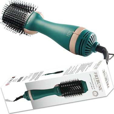 فرشاة تجفيف الشعر بالهواء الساخن RE-2513 من REBUNE بقوة 1200 واط بخطوة واحدة ومكثف للشعر 5 في 1 وأيونات سالبة لتجعيد الشعر وفرد الشعر