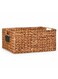 Mocha Water Hyacinth Storage Basket with Handle &acirc;&euro;&ldquo; Large, L 44 X B 30 X H 20 cm, Eco-Friendly Woven Seagrass Basket for Home Organization, Bedroom, Living Room, Bathroom &amp; Toy Storage