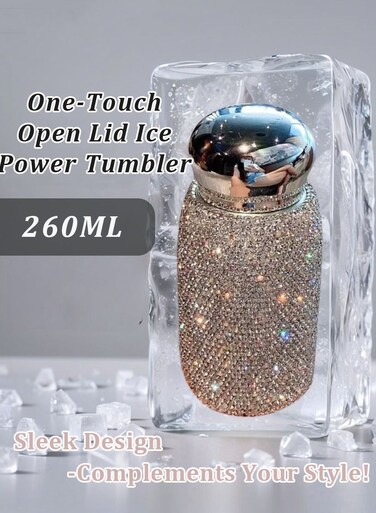 Stainless Steel White Rhinestone Insulated Cup